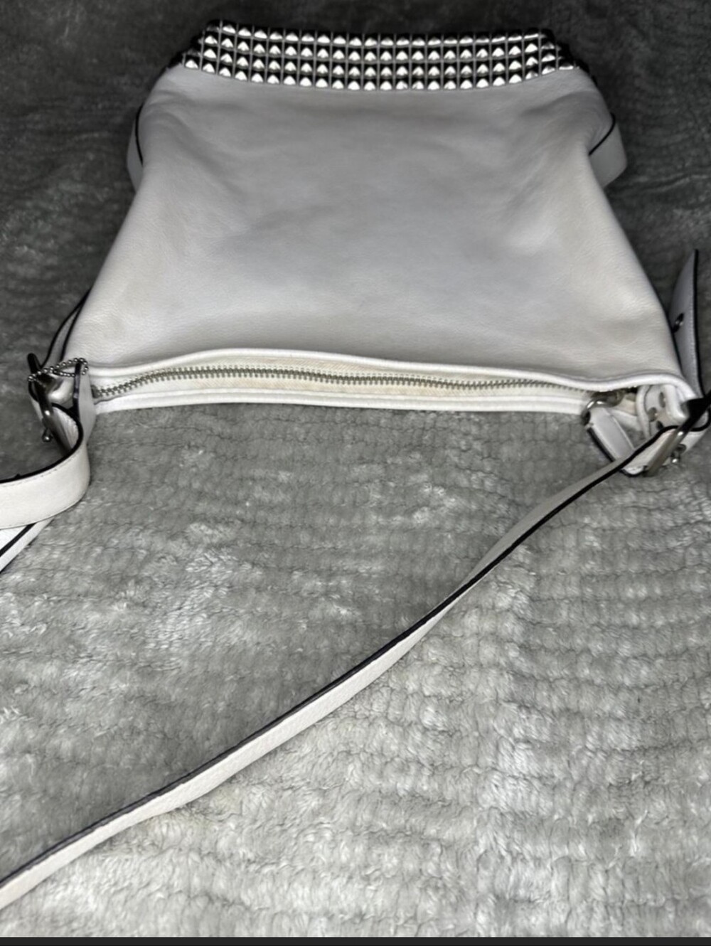 Coach White Stud-Trim Crossbody Bag - Chic Everyday Shoulder Bag